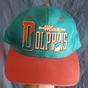 Vintage Teal and Orange Miami Dolphins Cap, 100% Cotton
